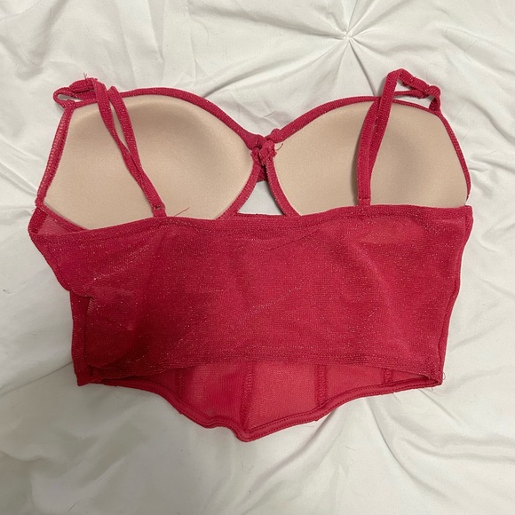 Shein BAE Hot Pink Corset-Style Party Top - Picture 2 of 3